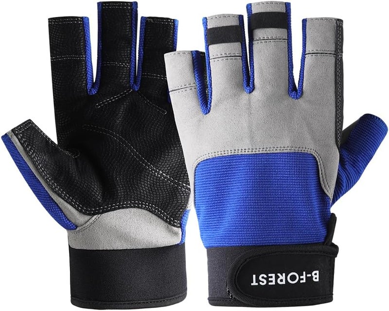 B-FOREST 3/4 Length Finger Sailing Gloves for Kayaking，Rowing,Stand Up Paddle Boards, Water Skiing, Paddling and Diving,Professional Fishing Gloves for Men Women Youth - Image 1